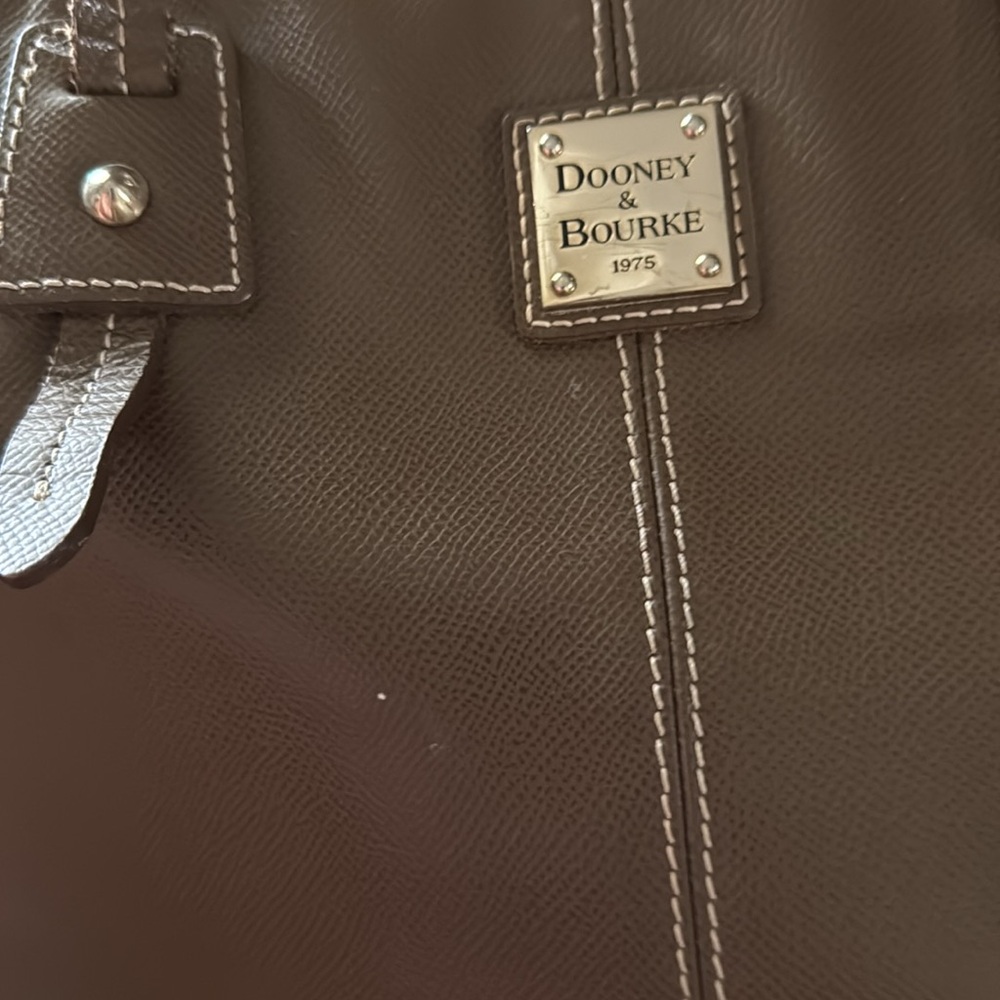 Dooney & Bourke Davis Leather Tote Bag Olive Green Zipper Preowned - Picture 16 of 16